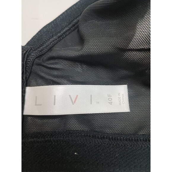 Lane Bryant Livi Sz 40F No Wire Padded Molded Bra Black Wide Straps Ventilated - Picture 4 of 5